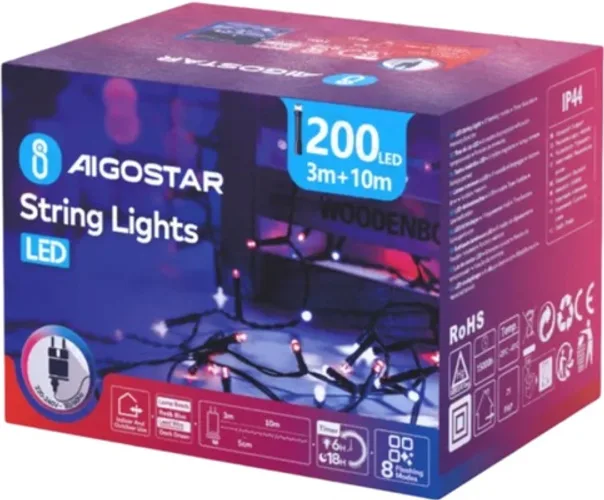 Tira de Luces Navidad con Pilas Luz Roja y Azul 10 Metros — foto principal