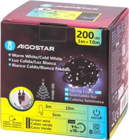 Tira de Luces Led de Navidad Luces Amarilla y Blanca 3.6W 10 Mt — foto principal