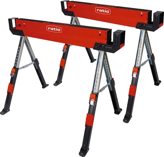 Kit de Caballetes Multifuncion RATIO Acero, Antideslizante, Altura Ajustable, Capacidad 590 kg — foto principal