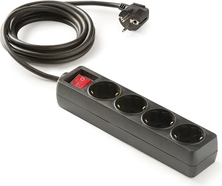 Base Multiple Regleta con Interruptor 4 Tomas 3 m Negro — foto principal