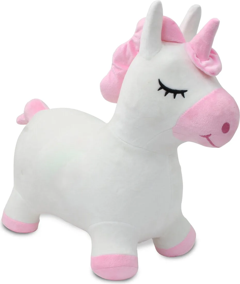 Correpasillos Unicornio Saltarin Peluche con Bomba — foto principal