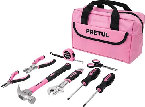 Juego de Herramientas Rosa Pretul (8 Piezas) .Compacto, Práctico y el Regalo Ideal — foto principal