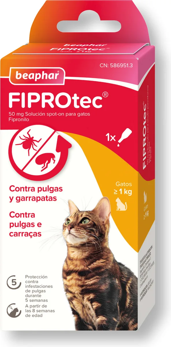 Beaphar FIPROtec Pipeta Antiparasitaria Gatos — foto principal