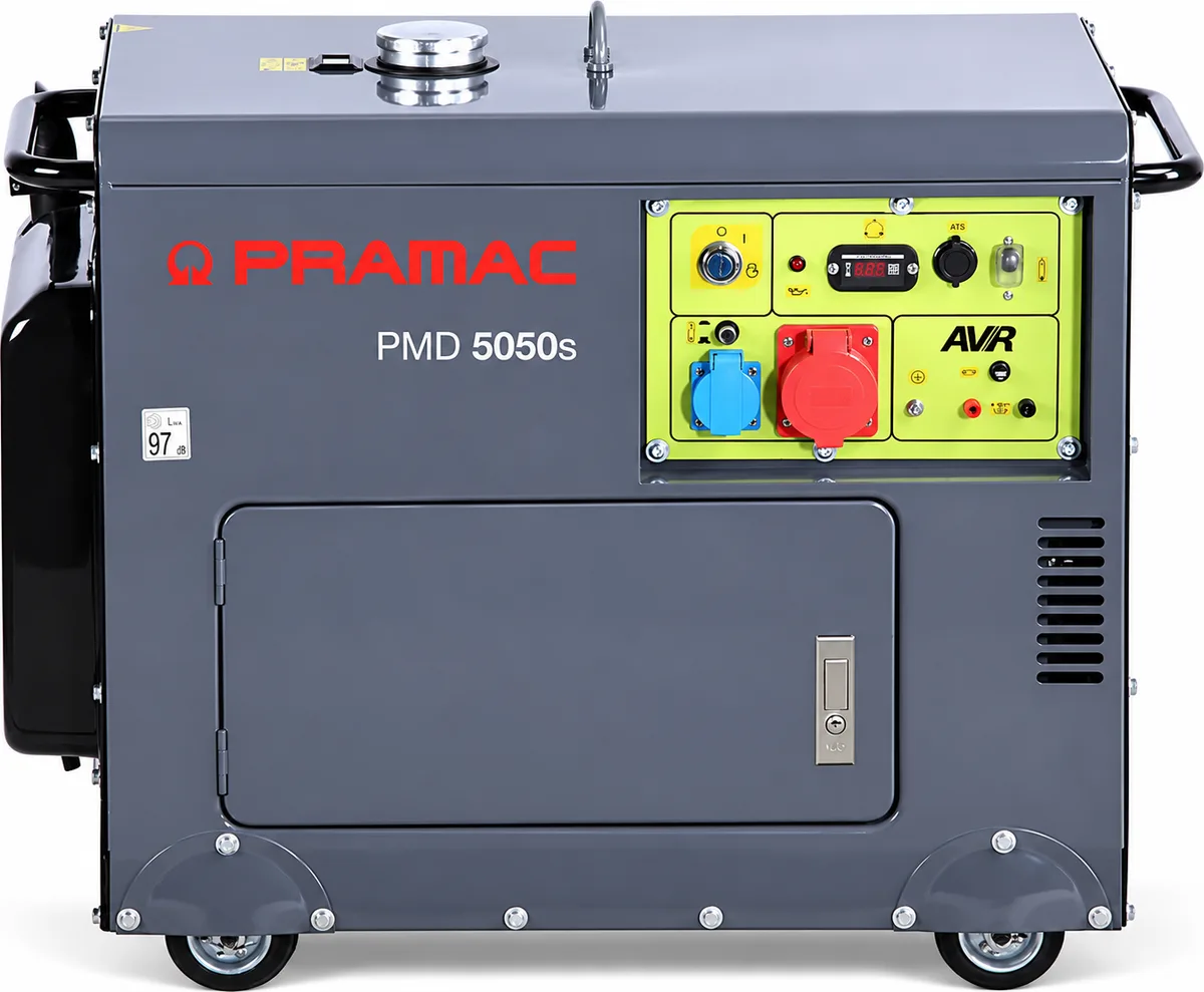 Generador diésel Pramac PMD5050S · trifásico 400 V · 3.600 W nominales — foto principal