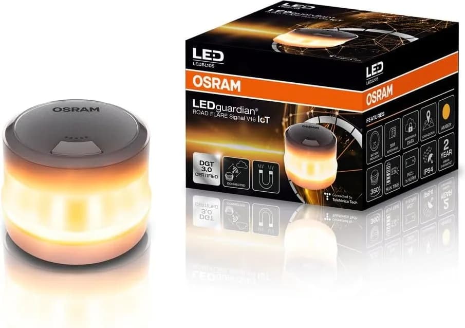 Baliza Luz Emergencia OSRAM LED Guardian V16 Conectada a la DGT 3.0 — foto principal