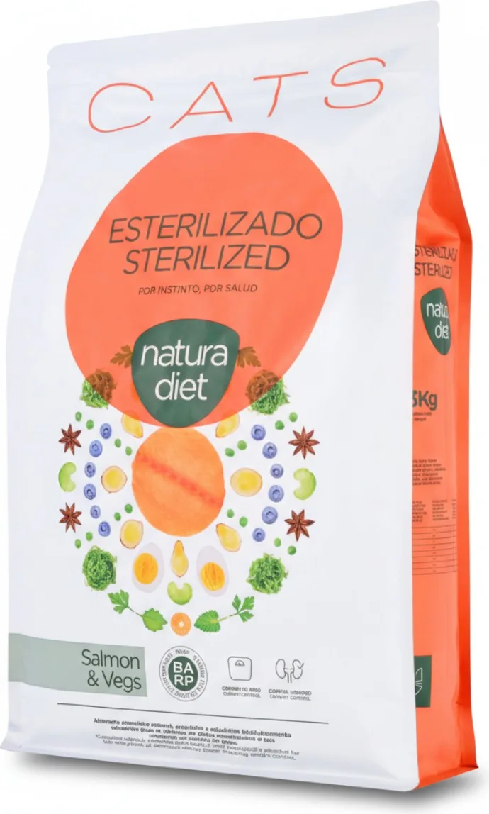 Pienso Gatos Natura Diet Cats Sterilized Salmon & Vegs 1,5 kg — foto principal