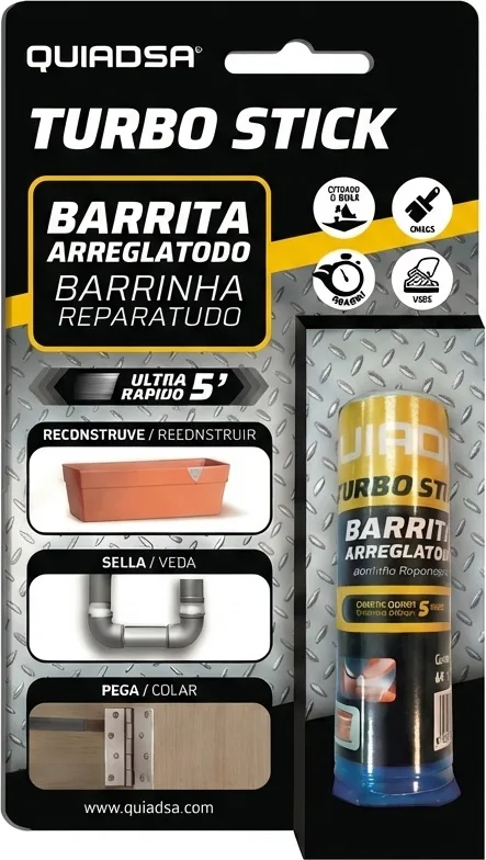 Masilla Epoxi Bicomponente Quiadsa Turbo Stick Blanco — foto principal