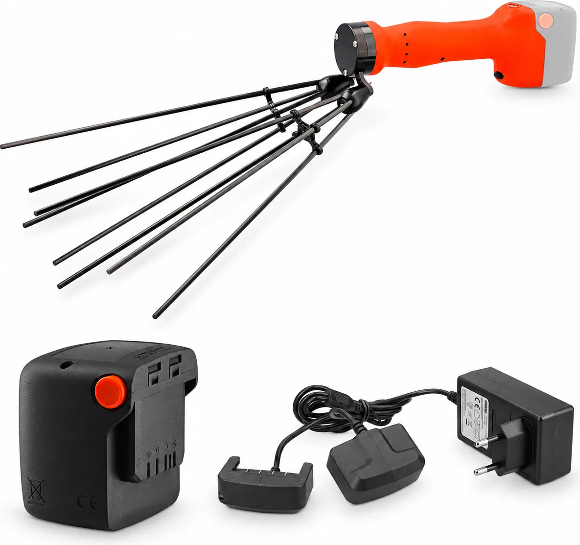 Kit vareador de aceitunas Stocker Magma E-35 21 V con batería 4 Ah y cargador doble, sin pértiga — foto principal