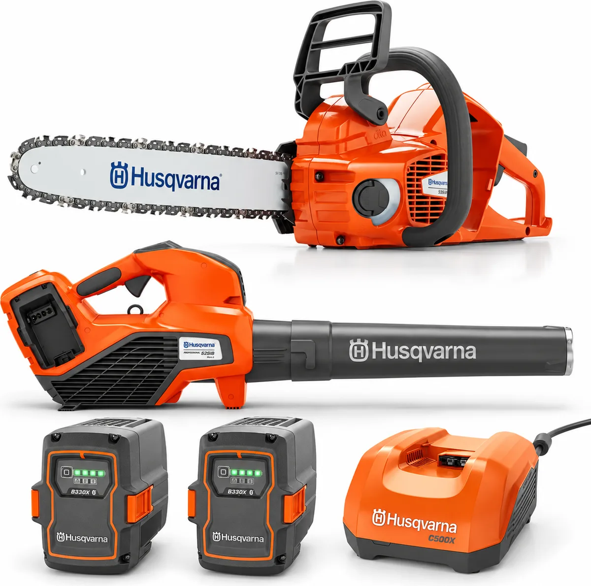 Pack corte y limpieza Husqvarna 535i XP + 525iB Mark II + 2 B330X 9 Ah + C500X — foto principal