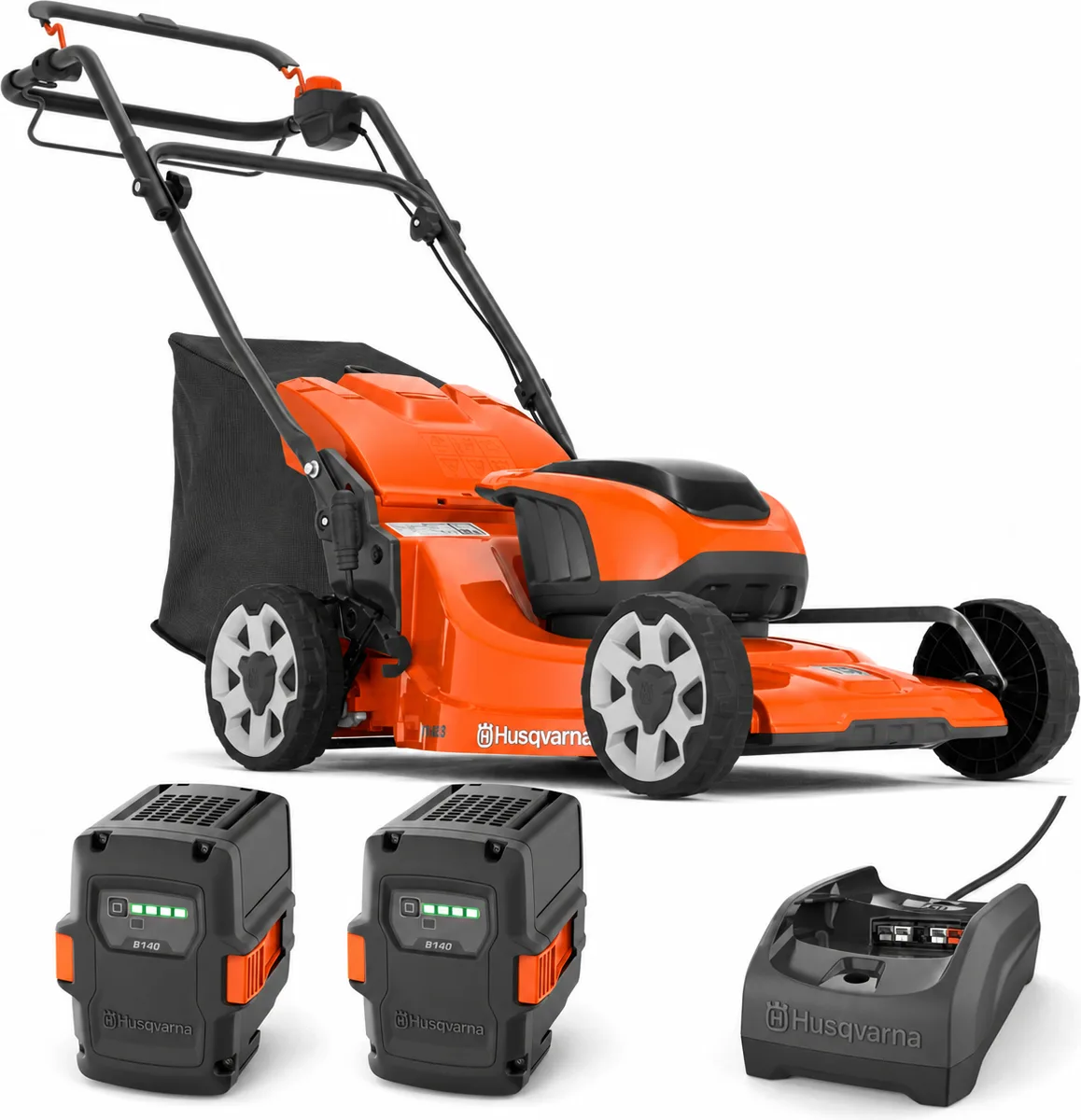 Pack cortacésped autopropulsado Husqvarna LC142iS 42 cm + 2 baterías B140 4 Ah y cargador C80 — foto principal