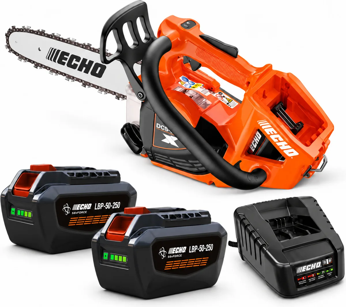 Pack motosierra poda ECHO DCS-3500T PRO 35 cm + 2 baterías 56 V 4,5 Ah y cargador rápido — foto principal