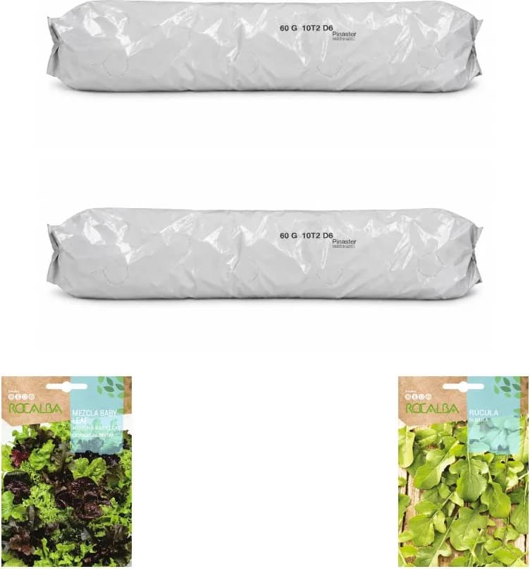 Pack ensaladas variadas para huerto urbano: 2 sacos + 2 sobres Rocalba — foto principal