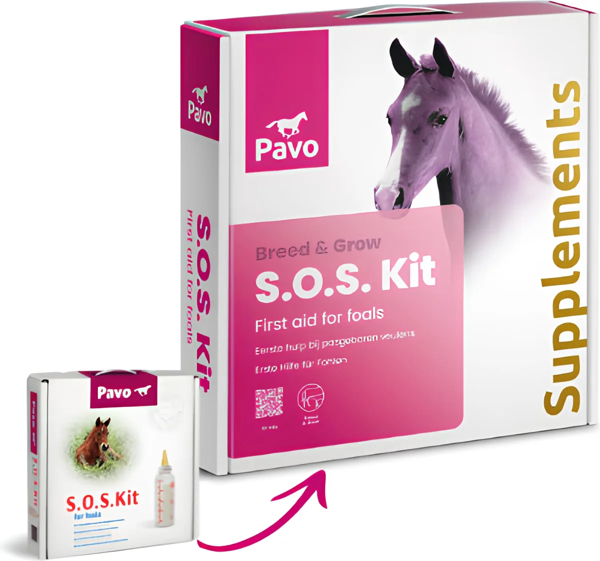 Pavo S.O.S. Kit - Calostro, leche y biberón para potros — foto principal