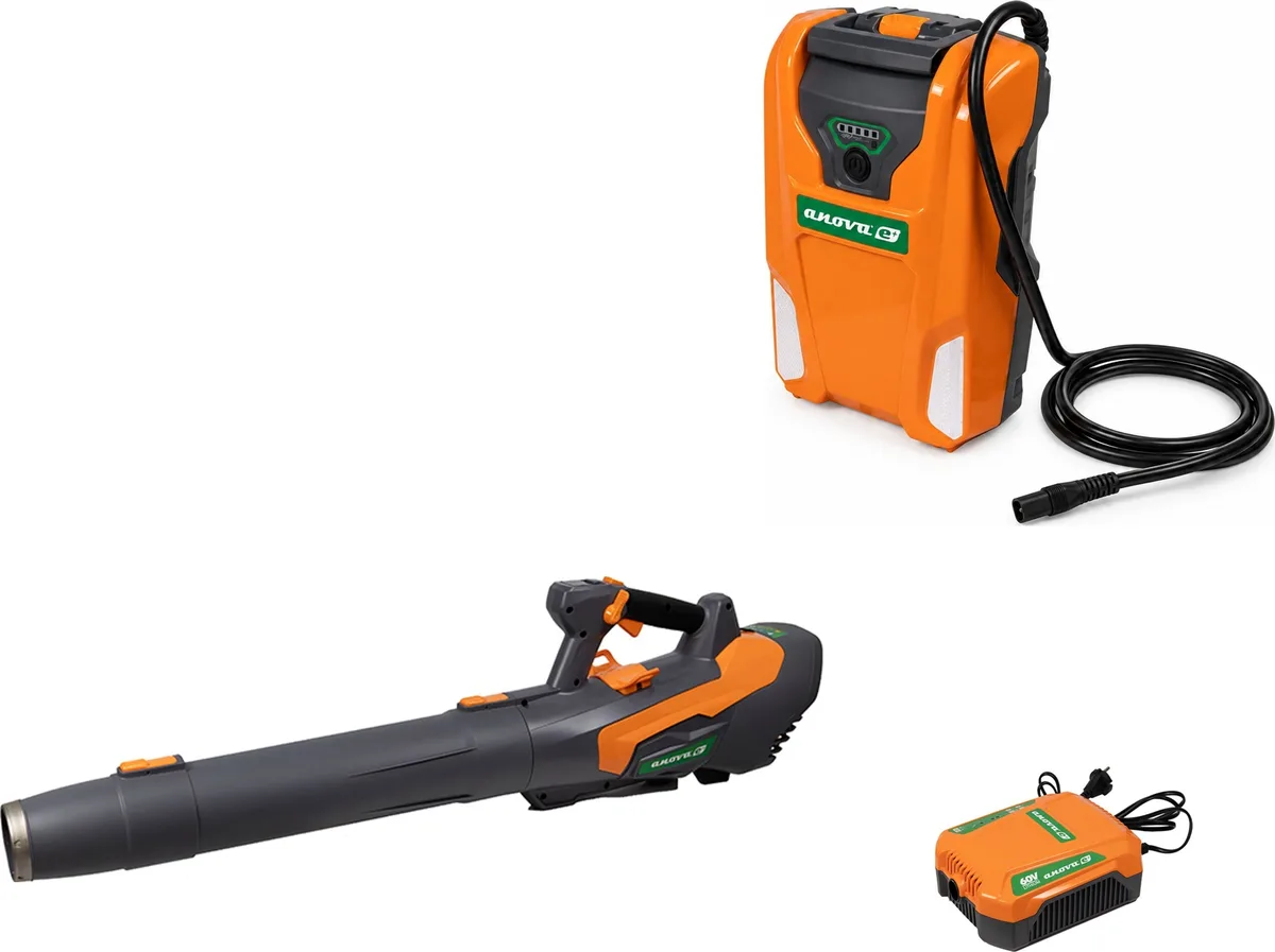 Pack soplador a batería Anova E60BL 60 V + batería mochila 15 Ah + cargador E60CH80B 8 A — foto principal