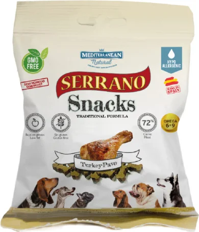 Snack Serrano Perros Pavo Bolsa 85 gr