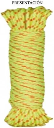 Cuerda Poliéster / Trenzado Color Amarillo Fluor 3mm 20 metros