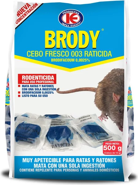 Raticida Brody Cebo Fresco Envase 500gr