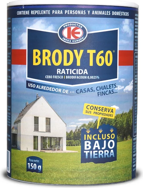 Raticida Topos Brody T-60 Cebo Fresco 150 gr