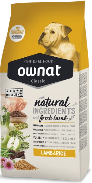 Pienso Perros Ownat Classic Cordero y Arroz 4 kg