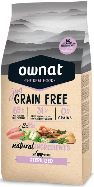 Pienso Gatos Ownat Just Grain Free Sterilized 8 kg