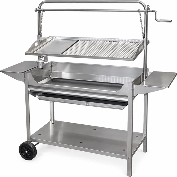 Barbacoa Inox Tocha con Ruedas y Elevador