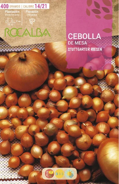 Semilla Bulbo Cebolla Stuttgarter Calibre 14/21 400 Gramos