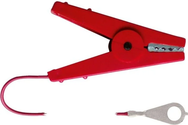 Cable Cerca con Pinza Rojo Clavija