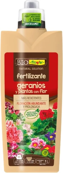 Fertilizante Geranios y Plantas con flor Bioflower 1000 ml