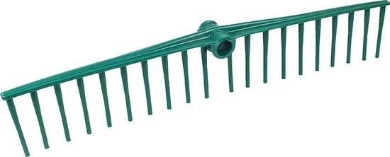 Rastrillo Plastico 22 Puas Curvo Verde