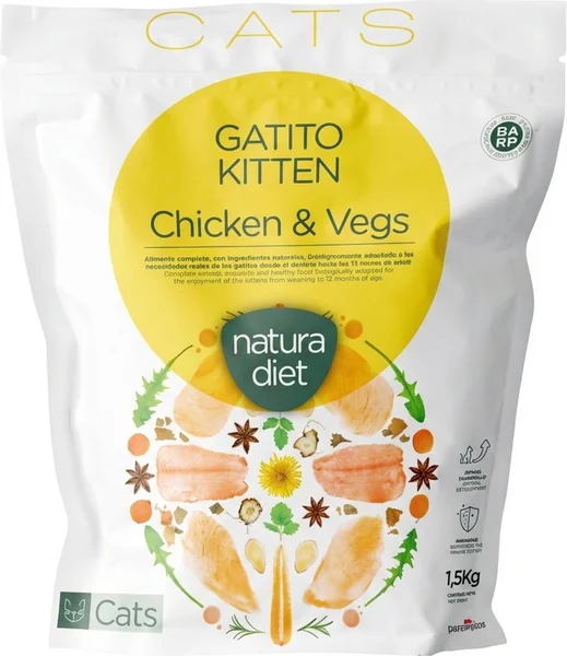 Pienso Gatos Kitten Natura Diet Chicken & Vegs 1,5 Kg