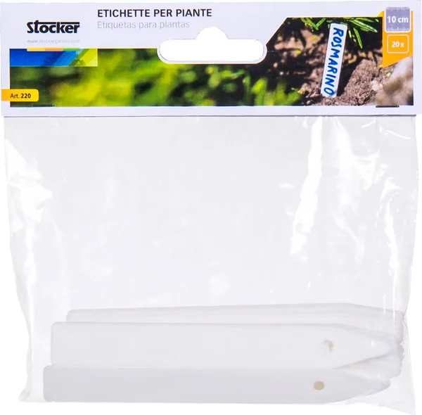 Etiquetas Plantas Plastico 10,3x1,3cm 20 Piezas