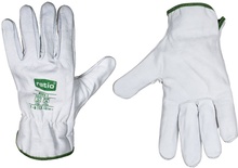 Guante Piel Flor Color Blanco Talla 10