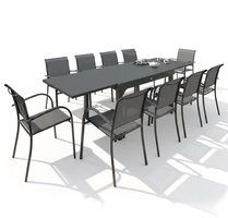 Mesa Extensible 90/180x90xh.75 cm Serie Piazza Grafito