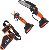 Altuna Kit de Poda a Bateria de Titanio - Motosierra a Bateria + Tijeras de Podar Electricas + Maletin Funda