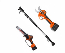 Pack poda Anova: tijera eléctrica 40 mm + motosierra de poda engrase automático + pértiga 2 m + 2 baterías 4 Ah Pack poda Anova: tijera eléctrica 40 mm + motosierra de poda engrase automático + pértiga 2 m + 2 baterías 4 Ah