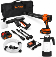 Pack Limpieza Altuna 21V para Coche, Moto y Bicicleta: Hidrolimpiadora AH01 + Soplador AS01 + Espumador IK e Foam Pro 2, 2 Bater�as y Cargador