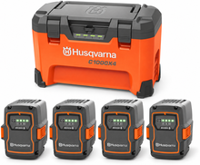 Pack multicargador Husqvarna 40-C1000X4 + 4 bater�as B330X 36 V 9 Ah