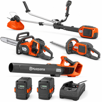 Pack jard�n Husqvarna: desbrozadora 220iR, motosierra 242i, soplador 122iB y cortasetos 215iHD45 + 2 bater�as 4 Ah y cargador