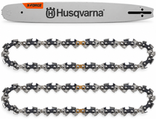 Pack espada motosierra Husqvarna X-Force 18 pulgadas + 2 cadenas S35G 72 eslabones � .325 � 1,5 mm