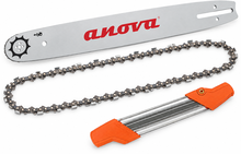 Kit motosierra Anova: espada 16 pulgadas + cadena 57 eslabones + afilador 2 en 1 4,0 mm