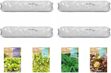 Pack huerto de hojas con can�nigos para huerto urbano: 4 sacos + 4 sobres Rocalba