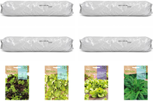 Pack ensaladas variadas para huerto urbano: 4 sacos + 4 sobres Rocalba