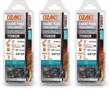 Pack 3 cadenas de motosierra Ozaki TITANIUM 3/8