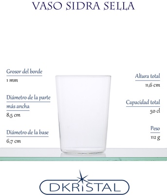 Vaso Sidra Extrafino Sella 50 Cl Caja 6 Unidades