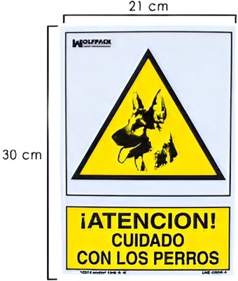 Cartel Cuidado con los Perros 30x21 Cartel Cuidado con los Perros 30x21