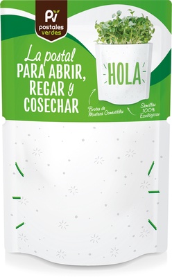 Postal Hola -semillas de Mostaza