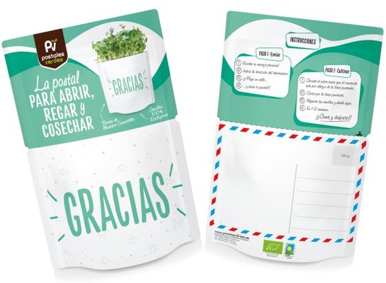 Postal Gracias -germinados Mostaza