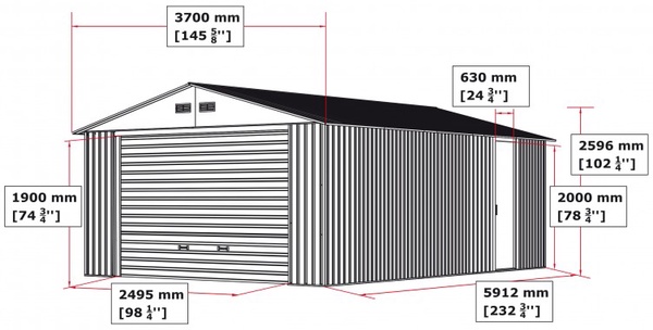 GARAGE 12X20 de metal - Duramax-50951 - Casetas de Metal - Jardin - de  Duramax - El garaje metálico