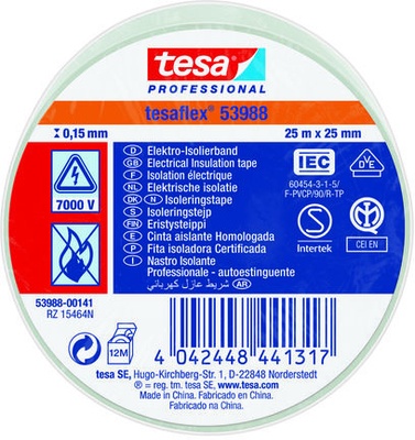 Cinta Aislante Tesa Blanca 25 mm 25 Metros
