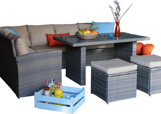 Conjunto Jardin Bali Mesa Alta + 2 Sofas + 2 Pufs Conjunto Jardin Bali Mesa Alta + 2 Sofas + 2 Pufs